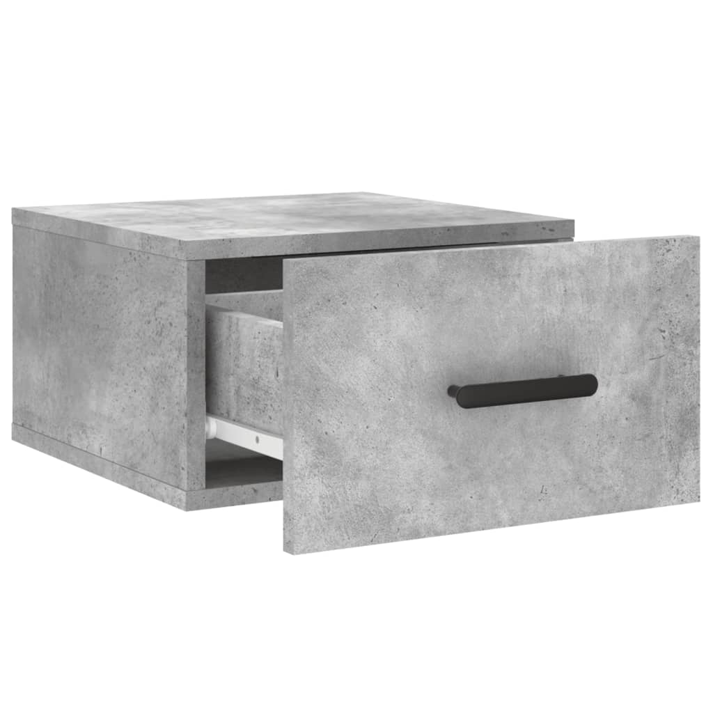 vidaXL Noptiere montate pe perete 2 buc. gri beton 35x35x20 cm