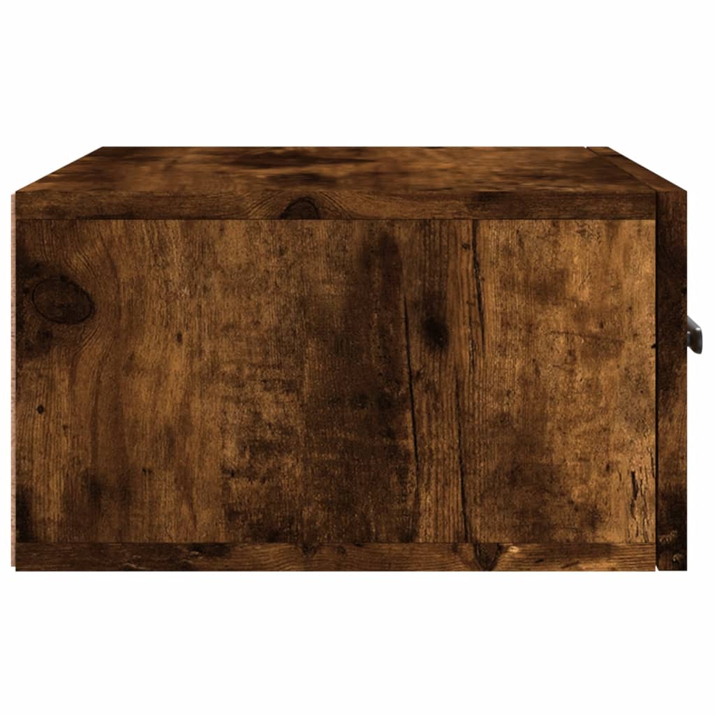vidaXL Noptieră de perete, stejar afumat, 35x35x20 cm
