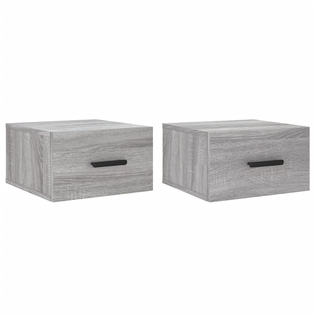 vidaXL Noptiere de perete, 2 buc., sonoma gri, 35x35x20 cm vidaXL Noptiere de perete, 2 buc., sonoma gri, 35x35x20 cm