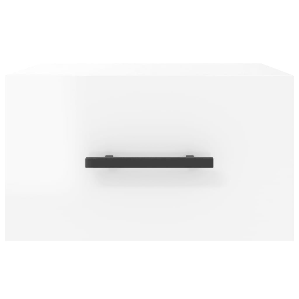 vidaXL Noptiere de perete, 2 buc., alb extralucios, 35x35x20 cm