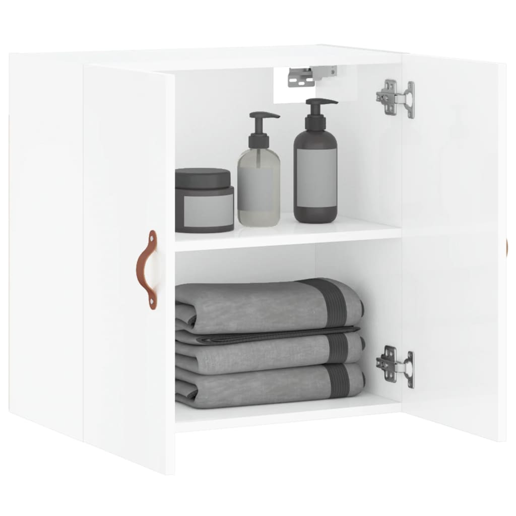 vidaXL Dulap de perete, alb extralucios, 60x31x60 cm, lemn compozit