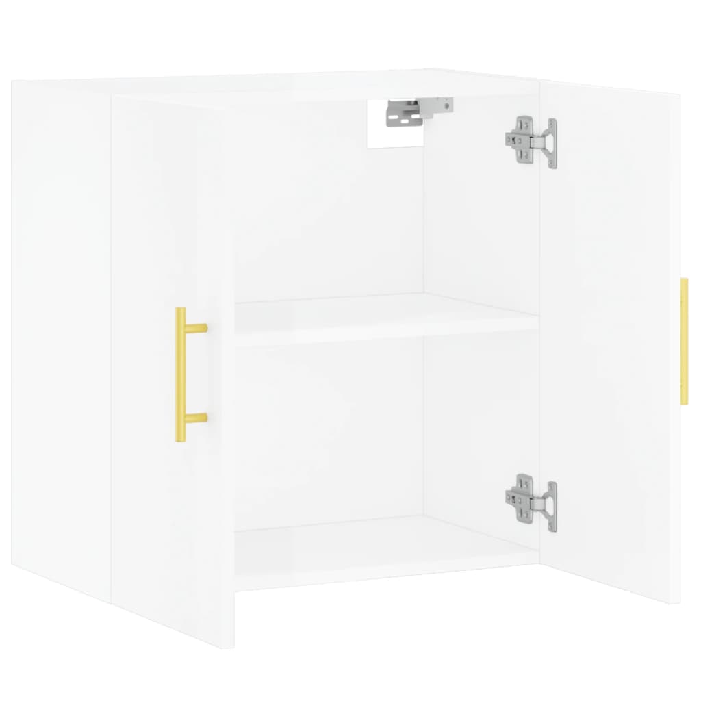 vidaXL Dulap de perete, alb extralucios, 60x31x60 cm, lemn compozit vidaXL Dulap de perete, alb extralucios, 60x31x60 cm, lemn compozit