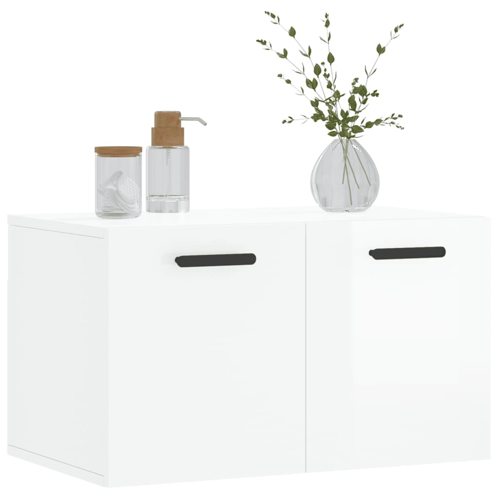 vidaXL Dulap de perete, alb extralucios, 60x36,5x35 cm, lemn compozit