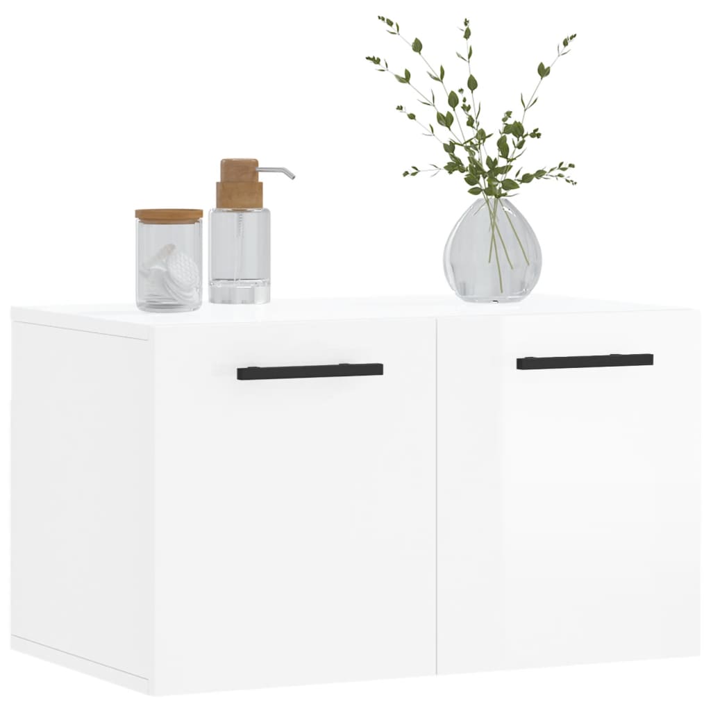 vidaXL Dulap de perete, alb extralucios, 60x36,5x35 cm, lemn compozit