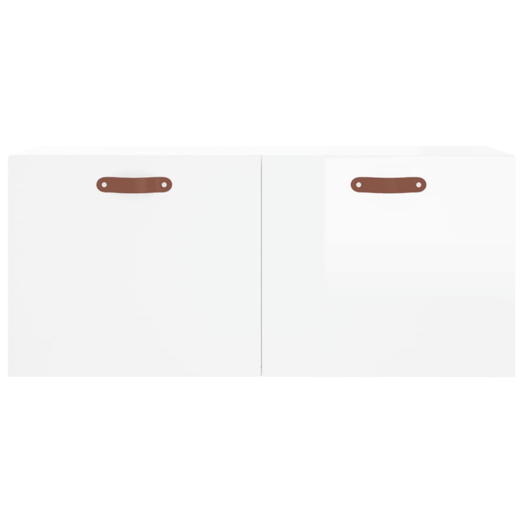 vidaXL Dulap de perete, alb extralucios, 80x36,5x35 cm, lemn compozit