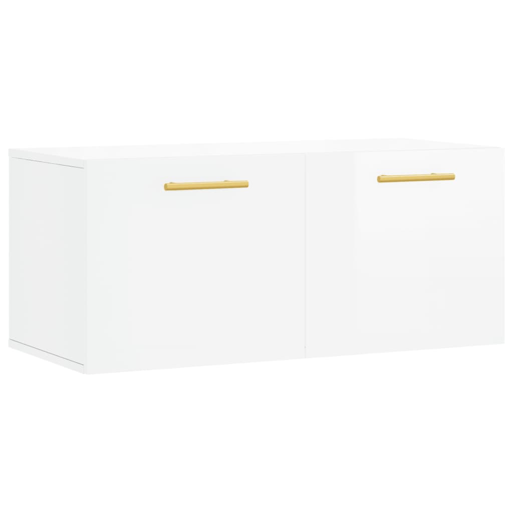 vidaXL Dulap de perete, alb extralucios, 80x36,5x35 cm, lemn compozit