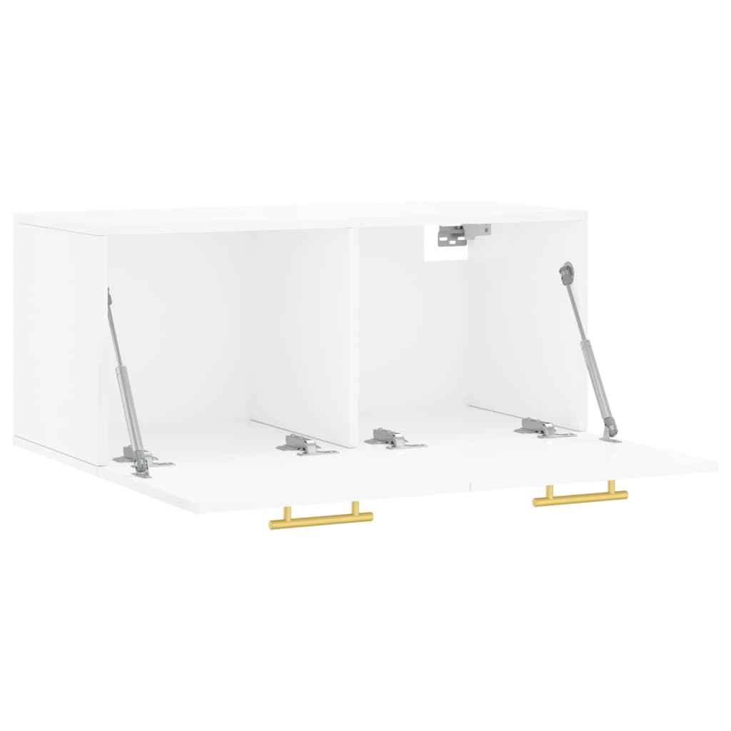 vidaXL Dulap de perete, alb extralucios, 80x36,5x35 cm, lemn compozit