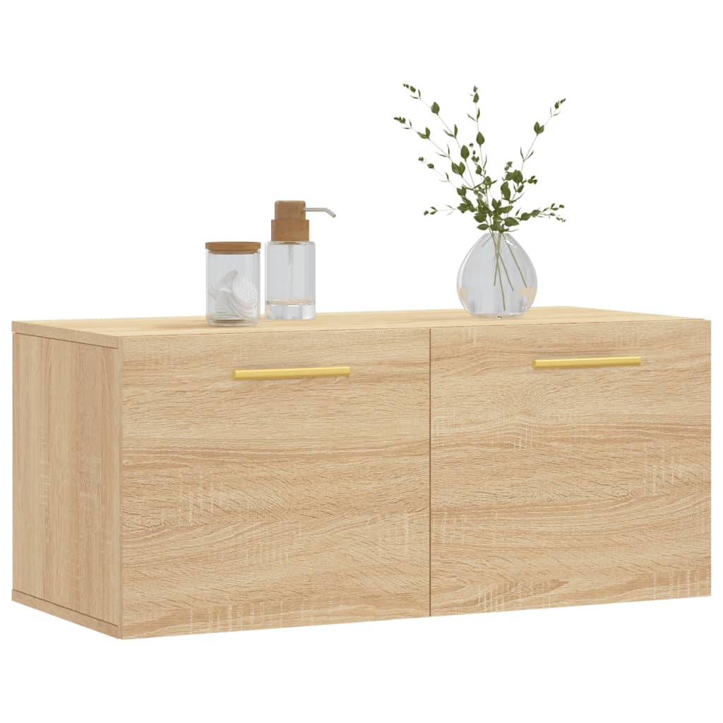 vidaXL Dulap de perete, stejar sonoma, 80x36,5x35 cm, lemn compozit vidaXL Dulap de perete, stejar sonoma, 80x36,5x35 cm, lemn compozit