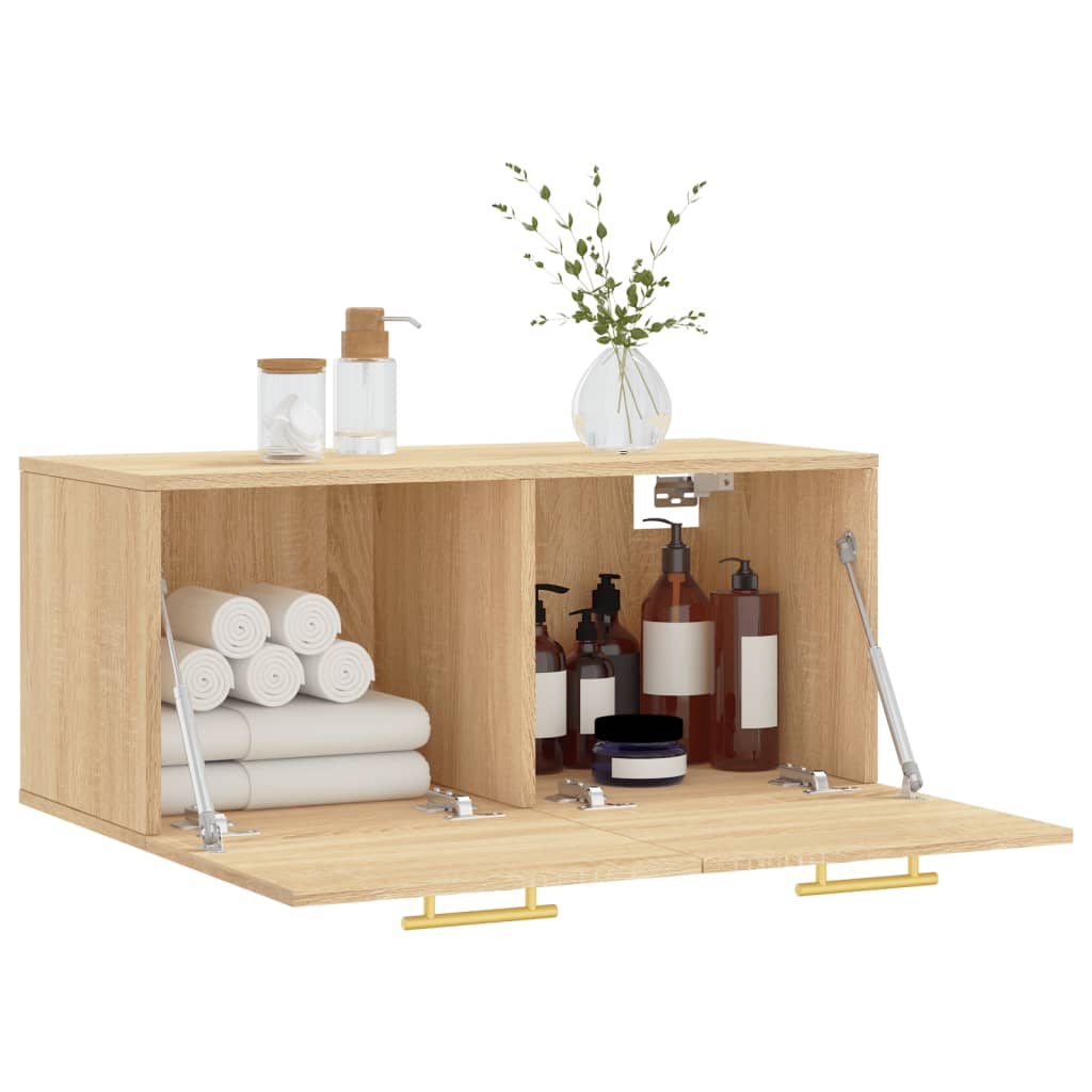vidaXL Dulap de perete, stejar sonoma, 80x36,5x35 cm, lemn compozit vidaXL Dulap de perete, stejar sonoma, 80x36,5x35 cm, lemn compozit
