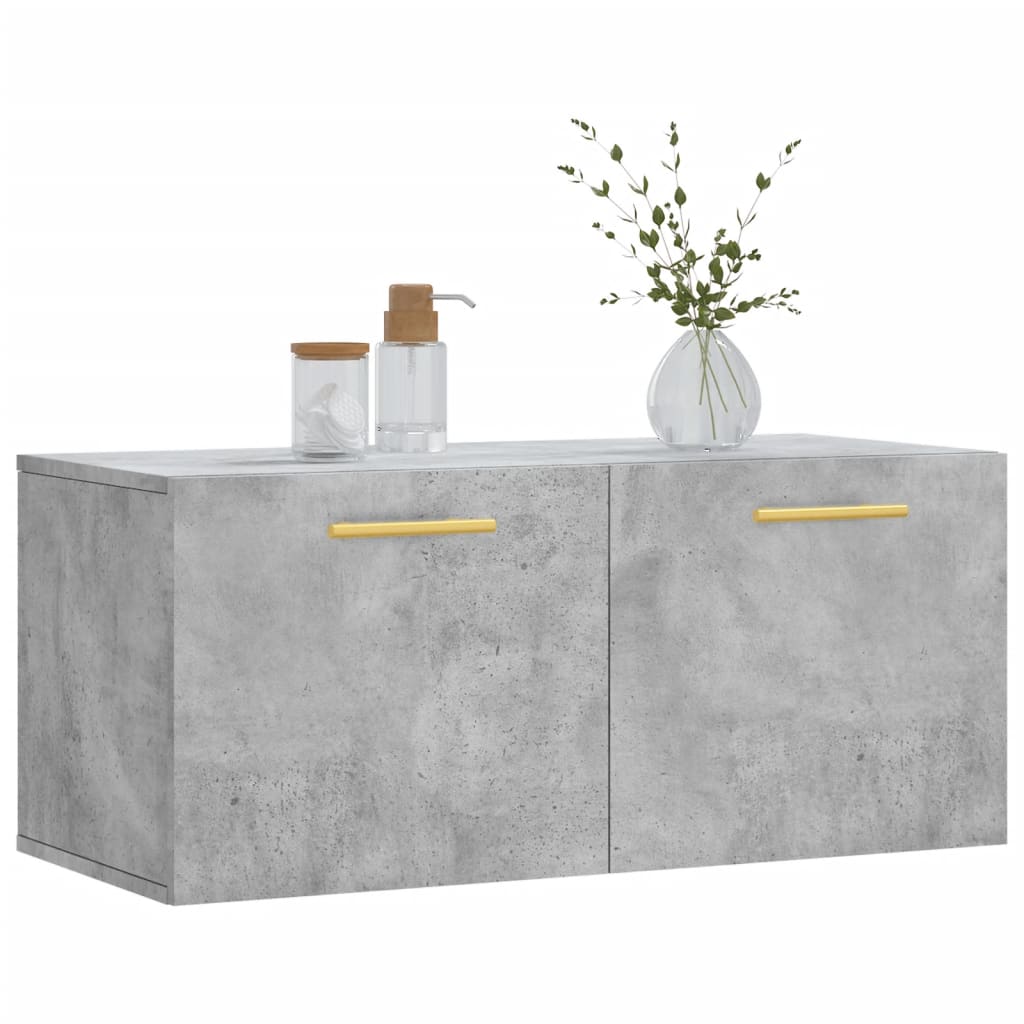 vidaXL Dulap de perete, gri beton, 80x36,5x35 cm, lemn compozit