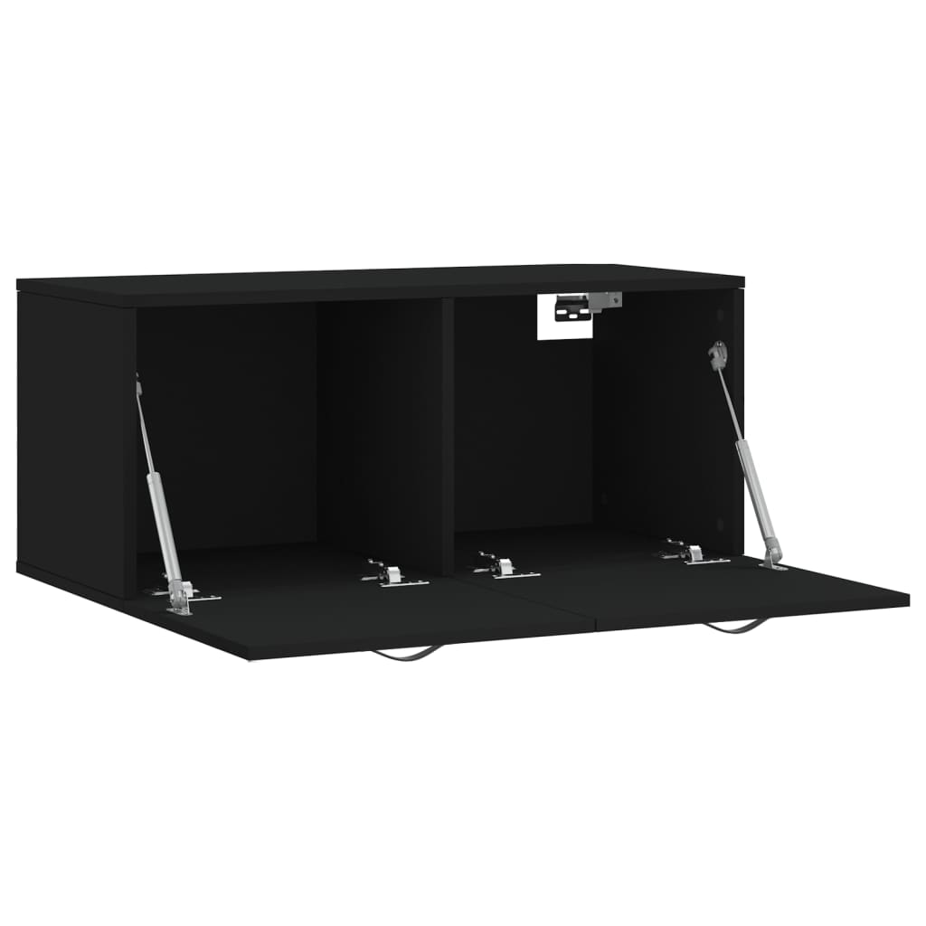 vidaXL Dulap de perete, negru, 80x36,5x35 cm, lemn compozit