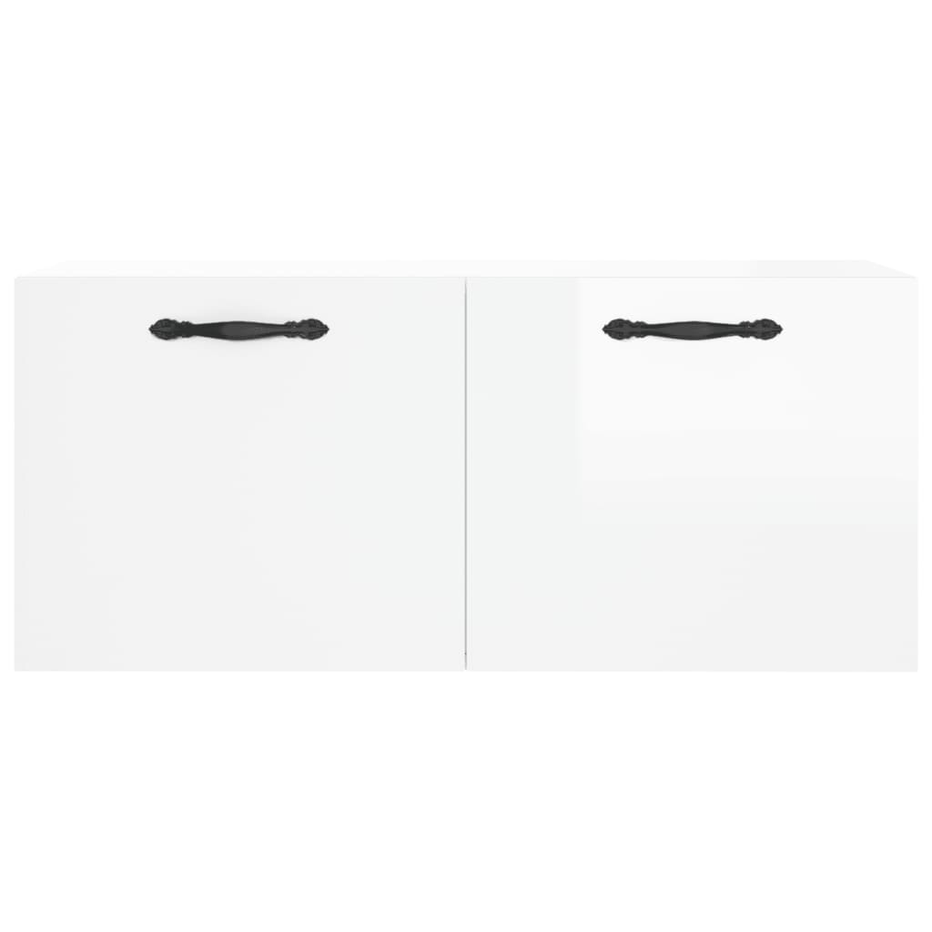 vidaXL Dulap de perete, alb extralucios, 80x36,5x35 cm, lemn compozit