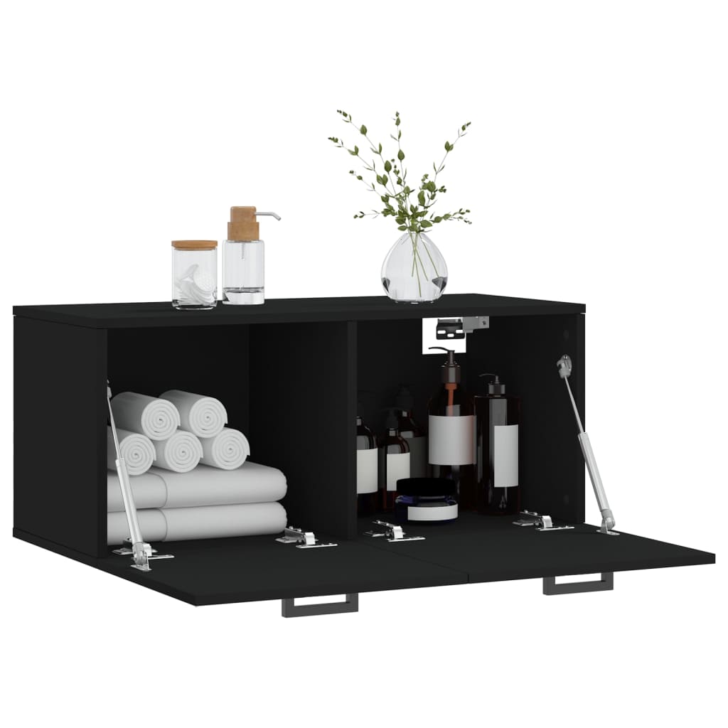 vidaXL Dulap de perete, negru, 80x36,5x35 cm, lemn compozit
