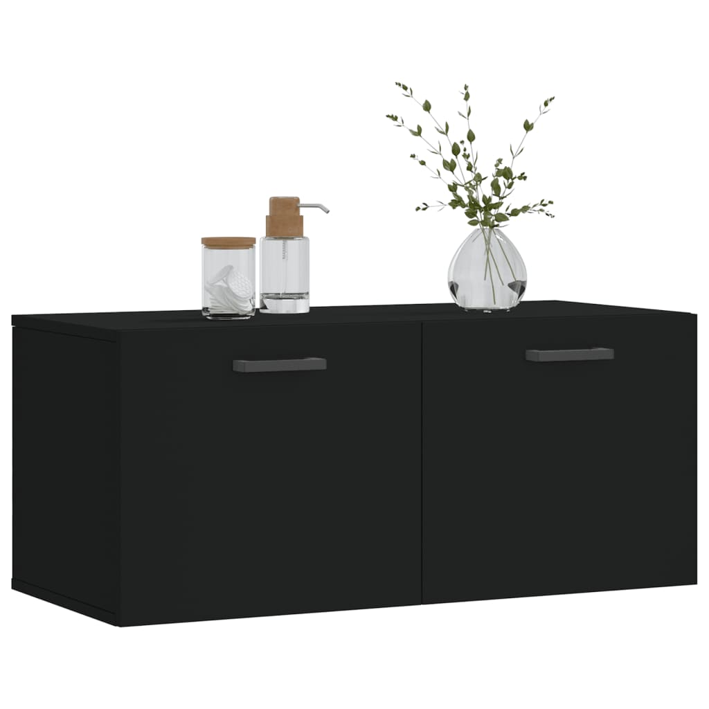 vidaXL Dulap de perete, negru, 80x36,5x35 cm, lemn compozit