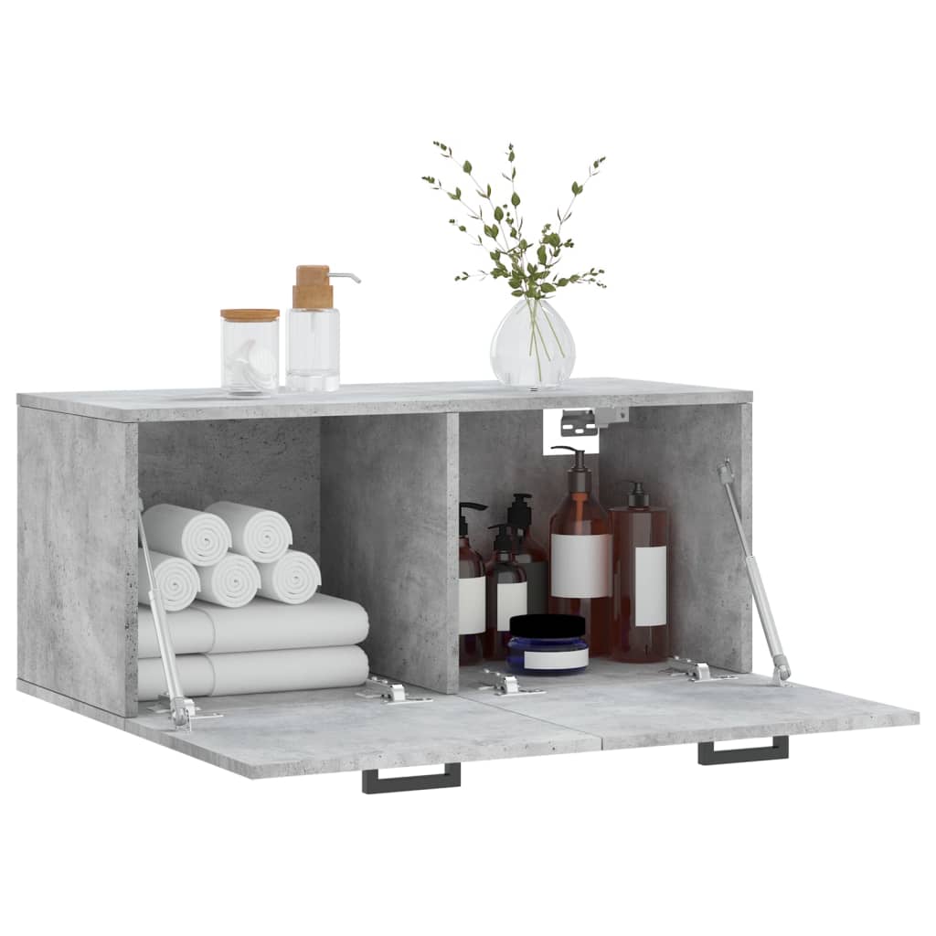 vidaXL Dulap de perete, gri beton, 80x36,5x35 cm, lemn compozit