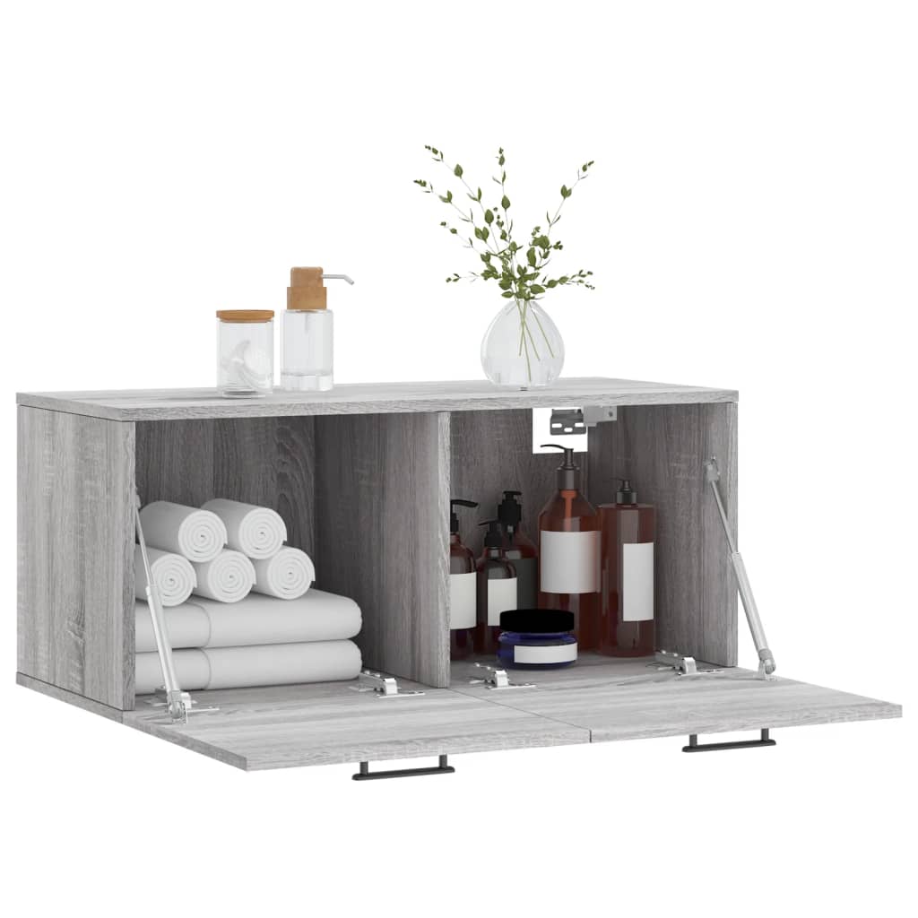 vidaXL Dulap de perete, gri sonoma, 80x36,5x35 cm, lemn compozit
