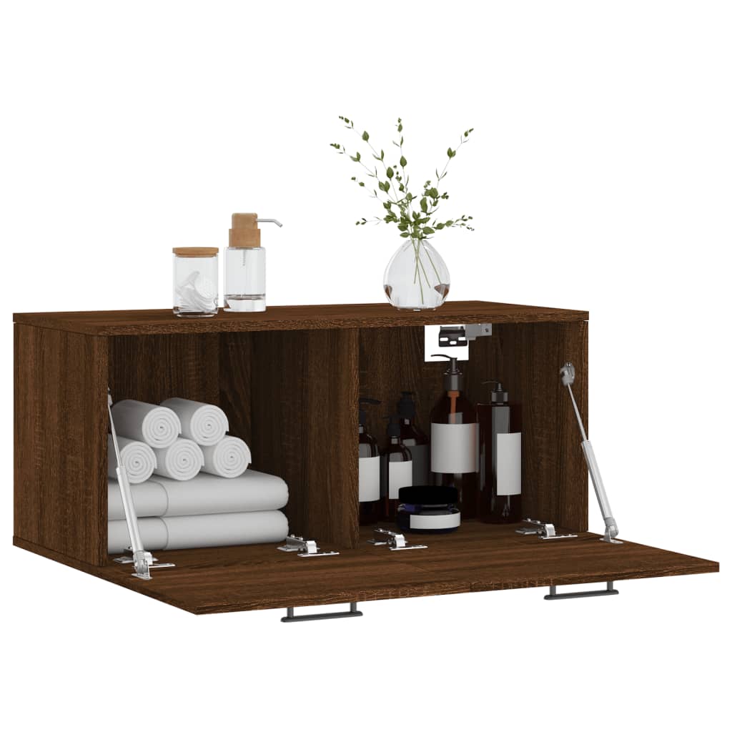 vidaXL Dulap de perete, stejar maro, 80x36,5x35 cm, lemn compozit