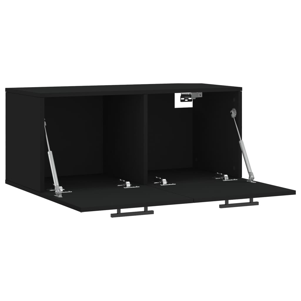 vidaXL Dulap de perete, negru, 80x36,5x35 cm, lemn compozit