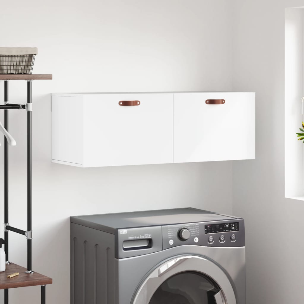 vidaXL Dulap de perete, alb, 100x36,5x35 cm, lemn compozit vidaXL Dulap de perete, alb, 100x36,5x35 cm, lemn compozit