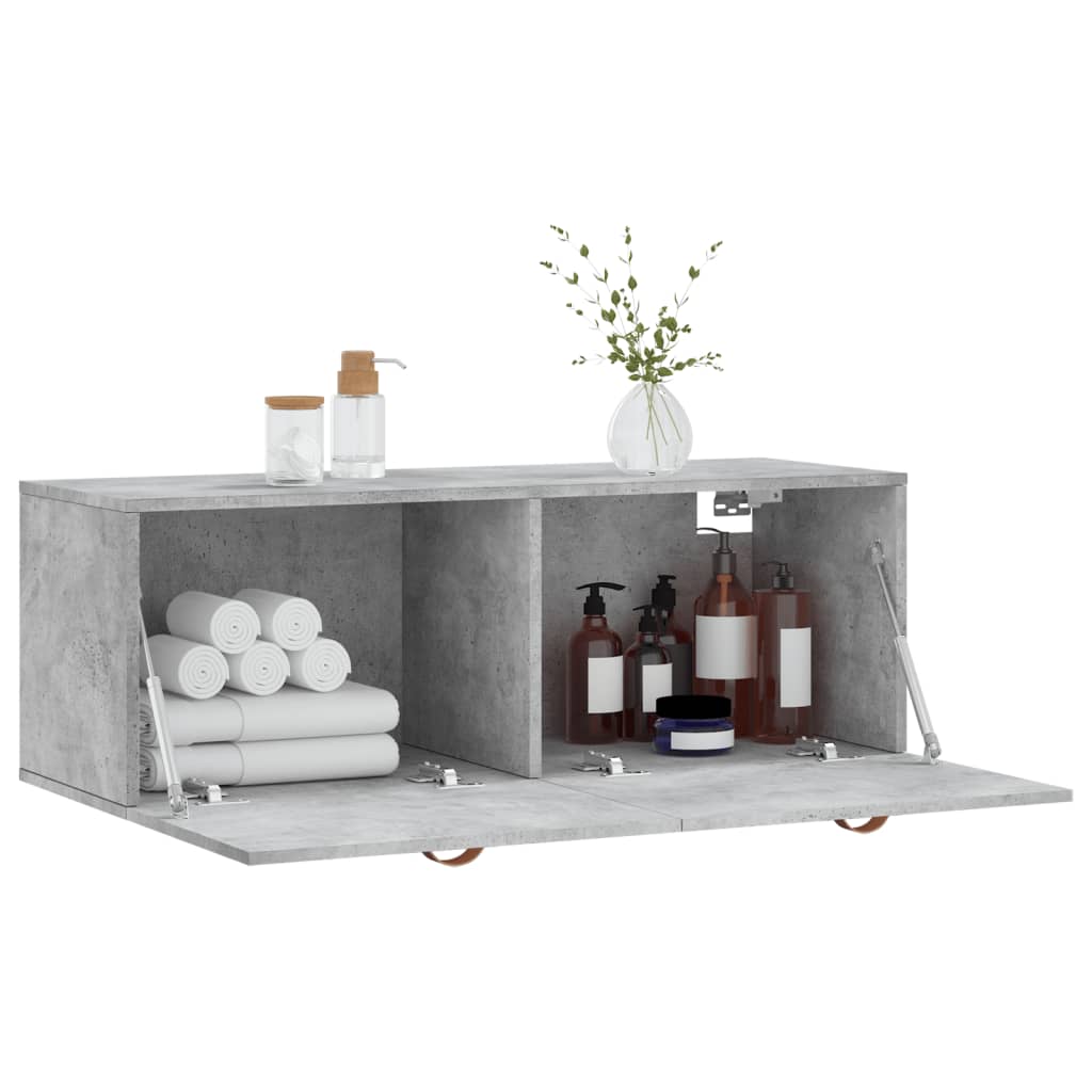 vidaXL Dulap de perete, gri beton, 100x36,5x35 cm, lemn prelucrat