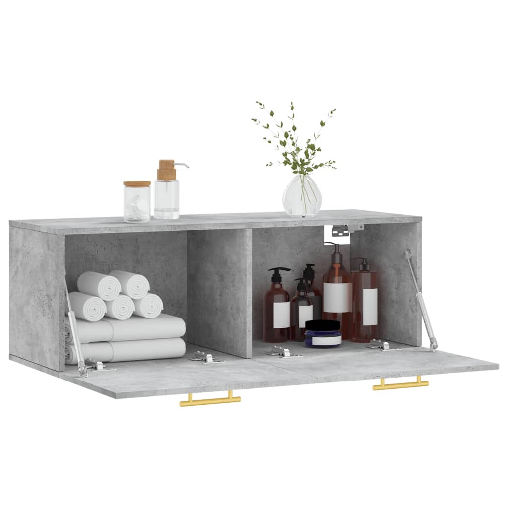 vidaXL Dulap de perete, gri beton, 100x36,5x35 cm, lemn prelucrat