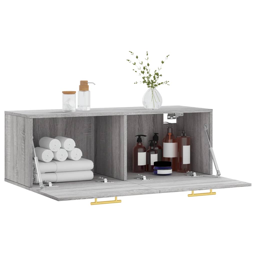 vidaXL Dulap de perete, gri sonoma, 100x36,5x35 cm, lemn prelucrat vidaXL Dulap de perete, gri sonoma, 100x36,5x35 cm, lemn prelucrat