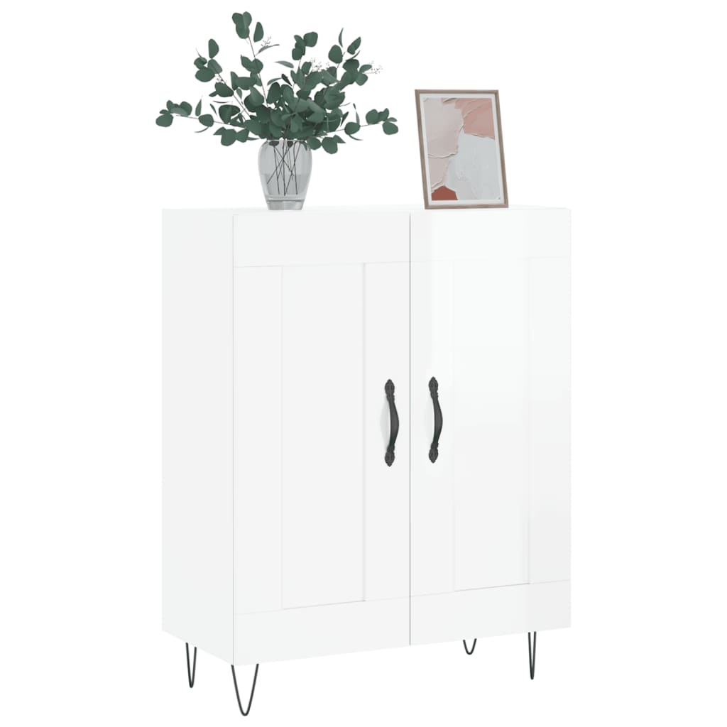 vidaXL Servantă, alb extralucios, 69,5x34x90 cm, lemn compozit vidaXL Servantă, alb extralucios, 69,5x34x90 cm, lemn compozit