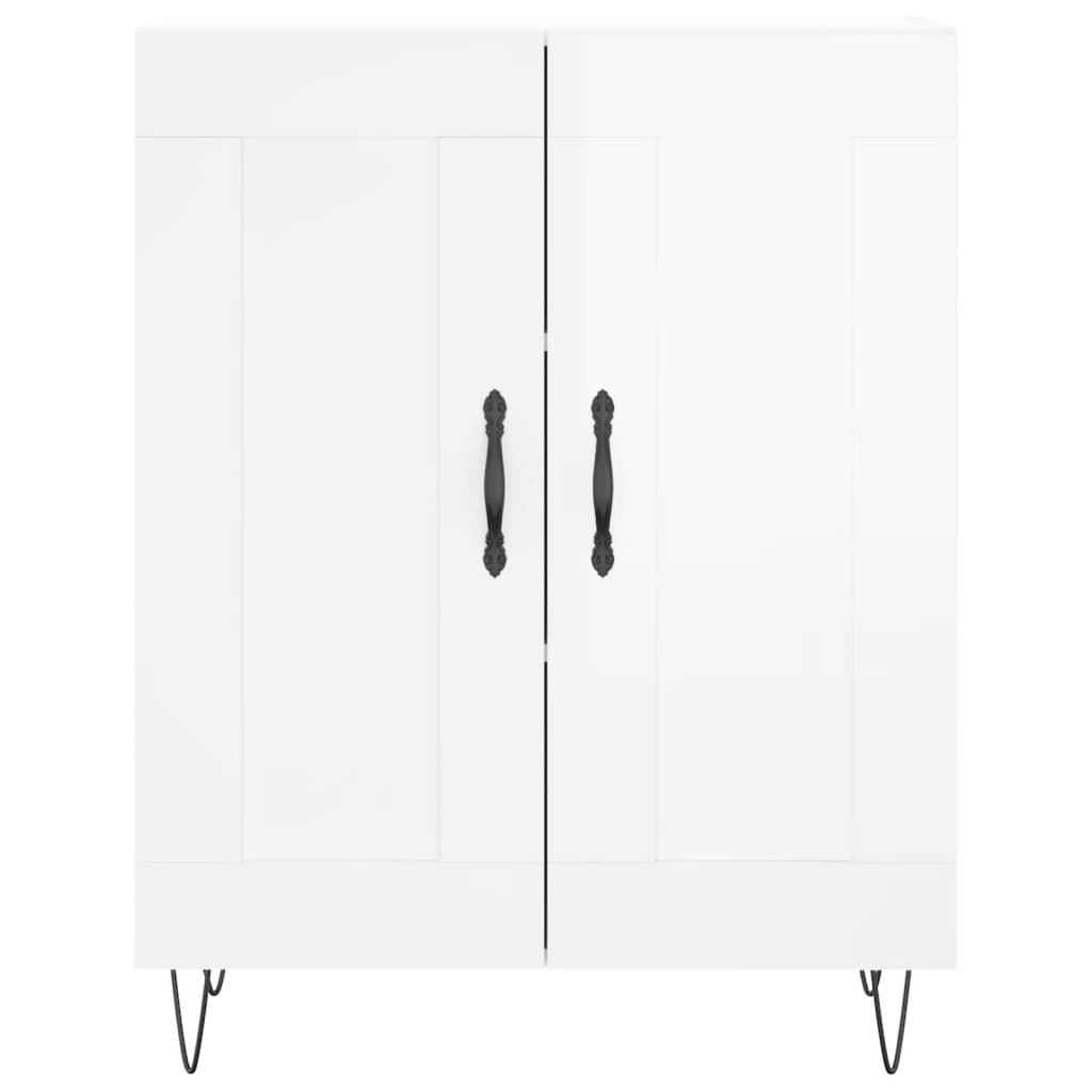 vidaXL Servantă, alb extralucios, 69,5x34x90 cm, lemn compozit vidaXL Servantă, alb extralucios, 69,5x34x90 cm, lemn compozit