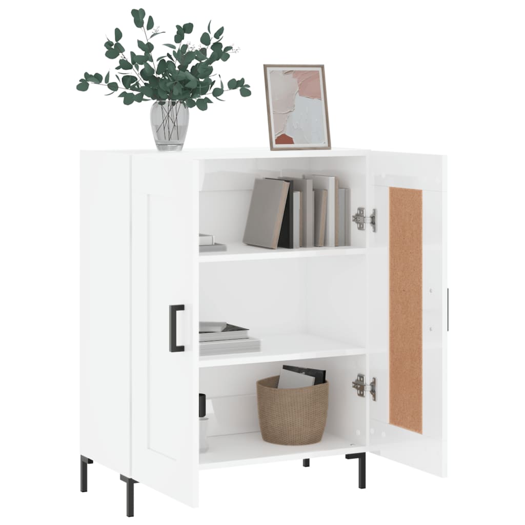 vidaXL Servantă, alb extralucios, 69,5x34x90 cm, lemn compozit vidaXL Servantă, alb extralucios, 69,5x34x90 cm, lemn compozit