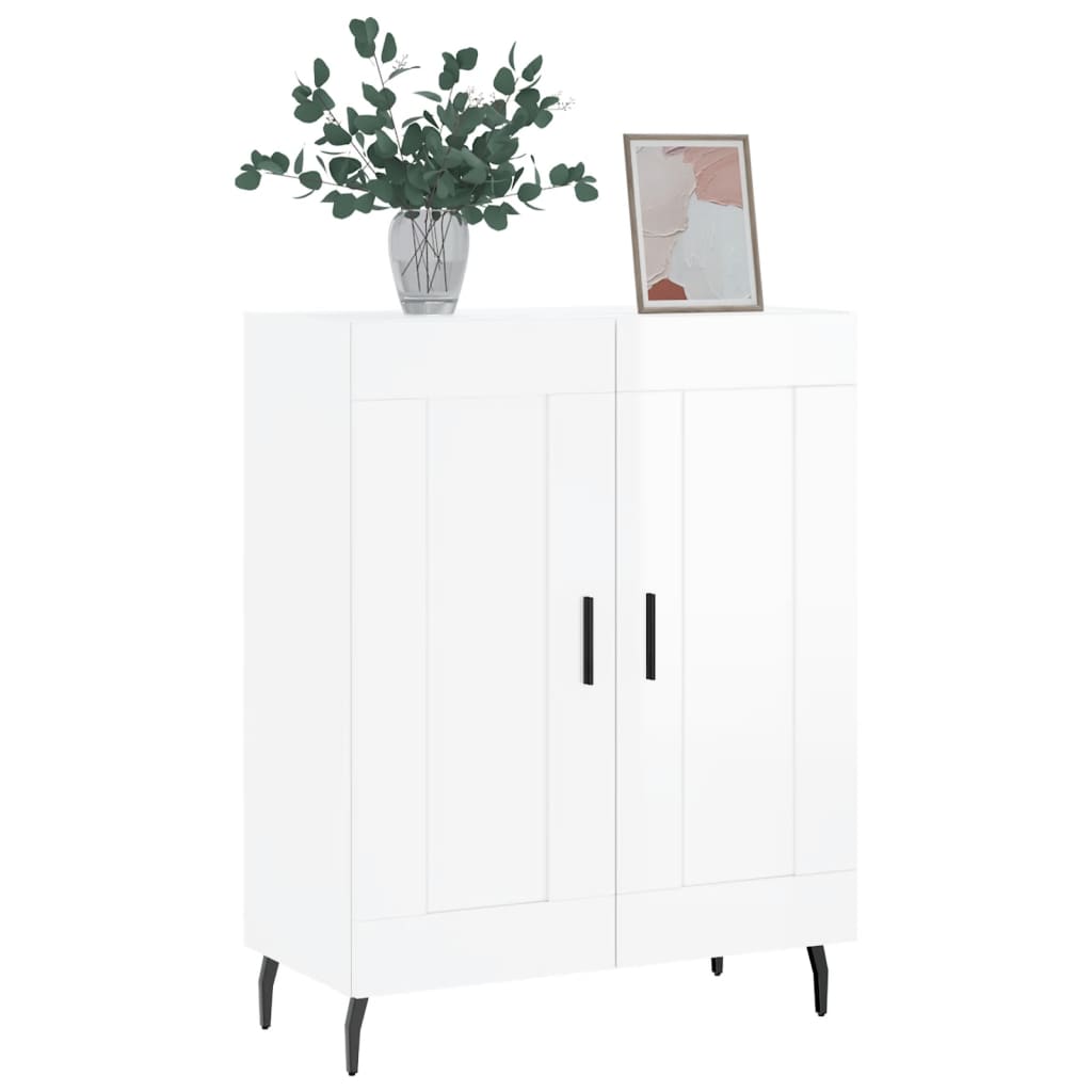 vidaXL Servantă, alb extralucios, 69,5x34x90 cm, lemn compozit vidaXL Servantă, alb extralucios, 69,5x34x90 cm, lemn compozit