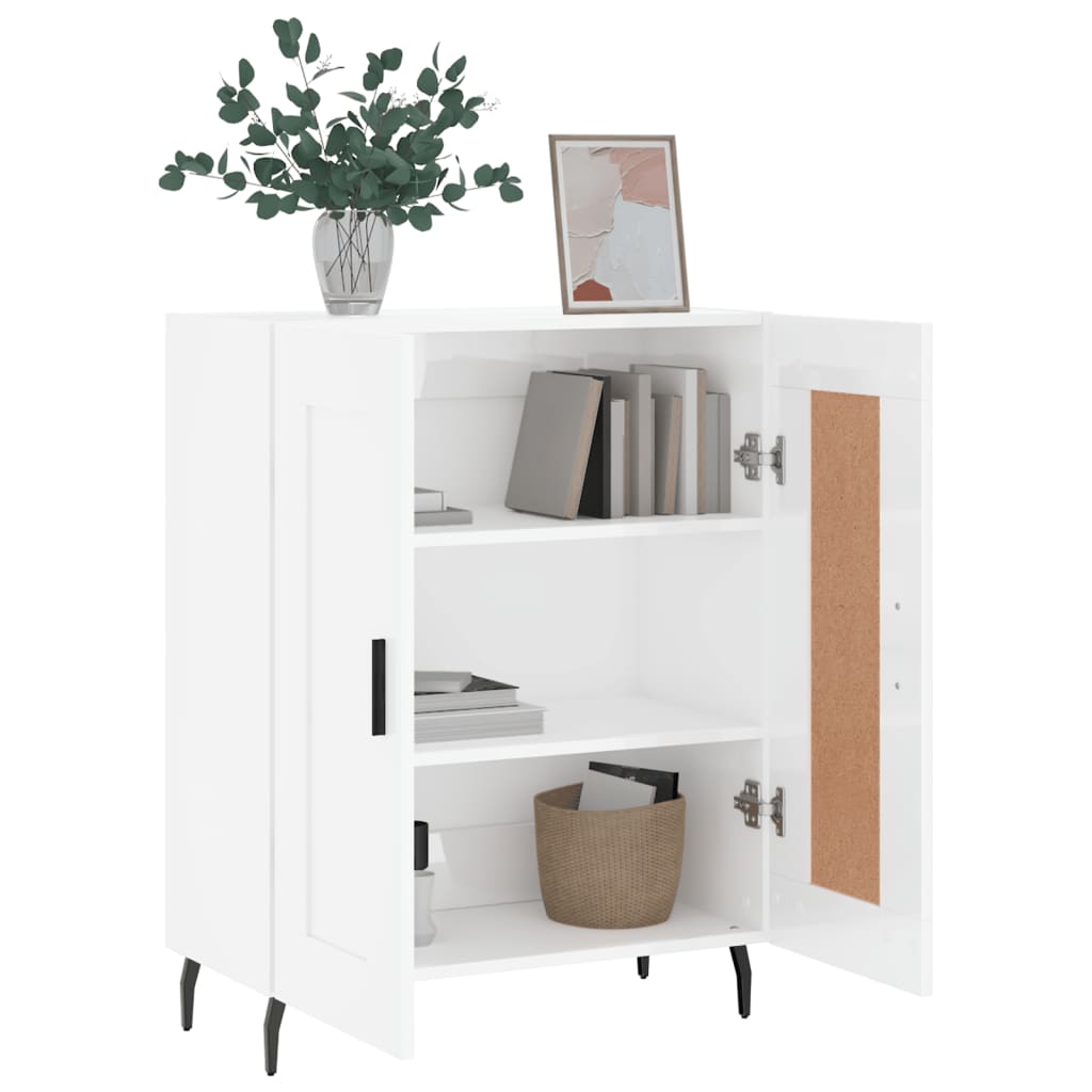 vidaXL Servantă, alb extralucios, 69,5x34x90 cm, lemn compozit vidaXL Servantă, alb extralucios, 69,5x34x90 cm, lemn compozit