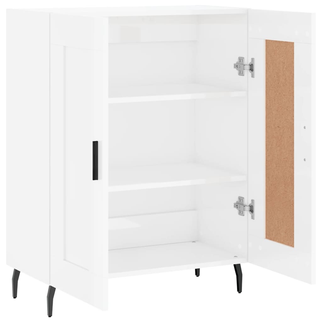 vidaXL Servantă, alb extralucios, 69,5x34x90 cm, lemn compozit vidaXL Servantă, alb extralucios, 69,5x34x90 cm, lemn compozit