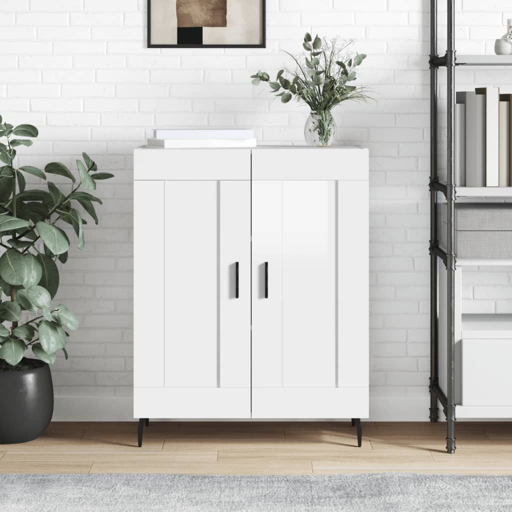 vidaXL Servantă, alb extralucios, 69,5x34x90 cm, lemn compozit vidaXL Servantă, alb extralucios, 69,5x34x90 cm, lemn compozit