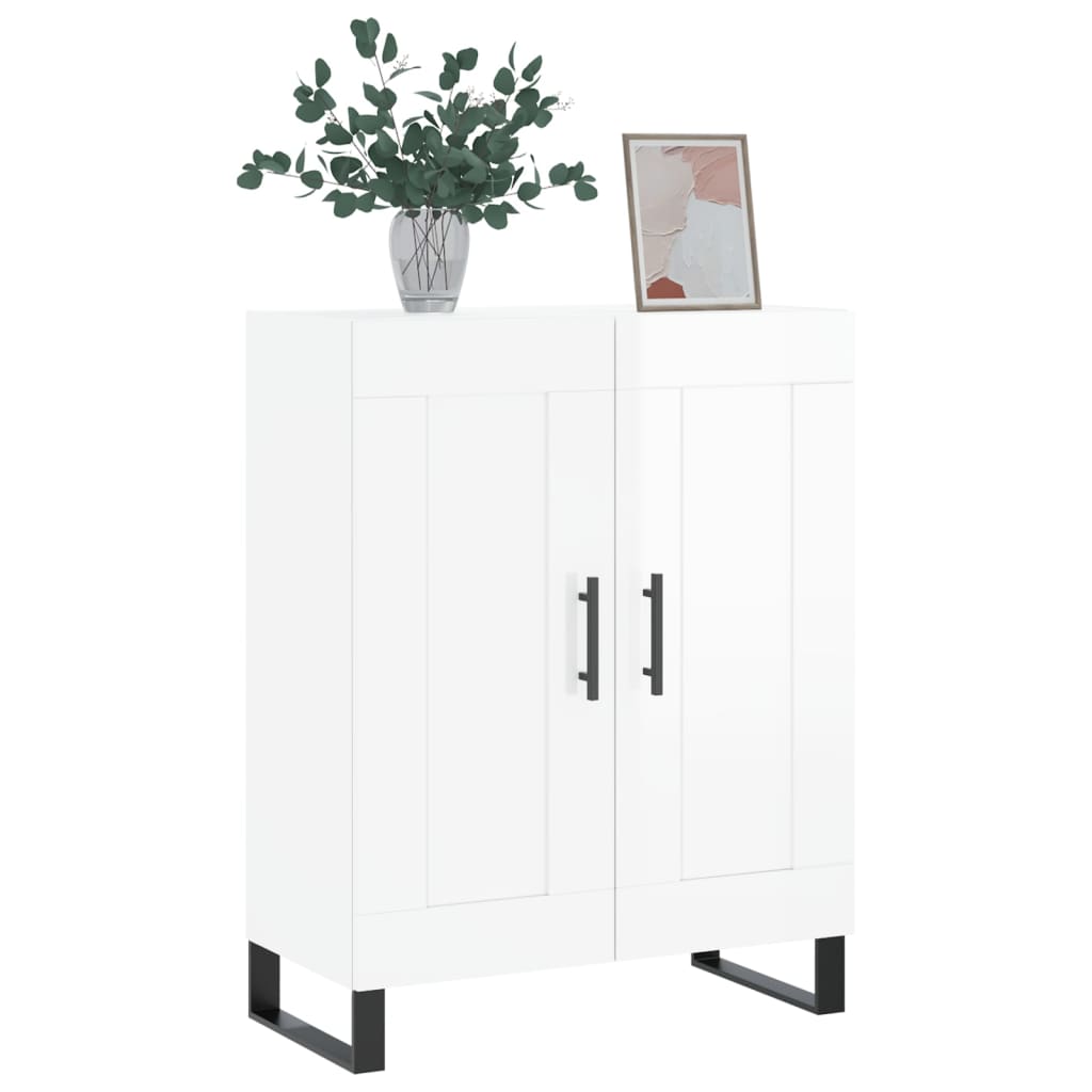 vidaXL Servantă, alb extralucios, 69,5x34x90 cm, lemn compozit vidaXL Servantă, alb extralucios, 69,5x34x90 cm, lemn compozit