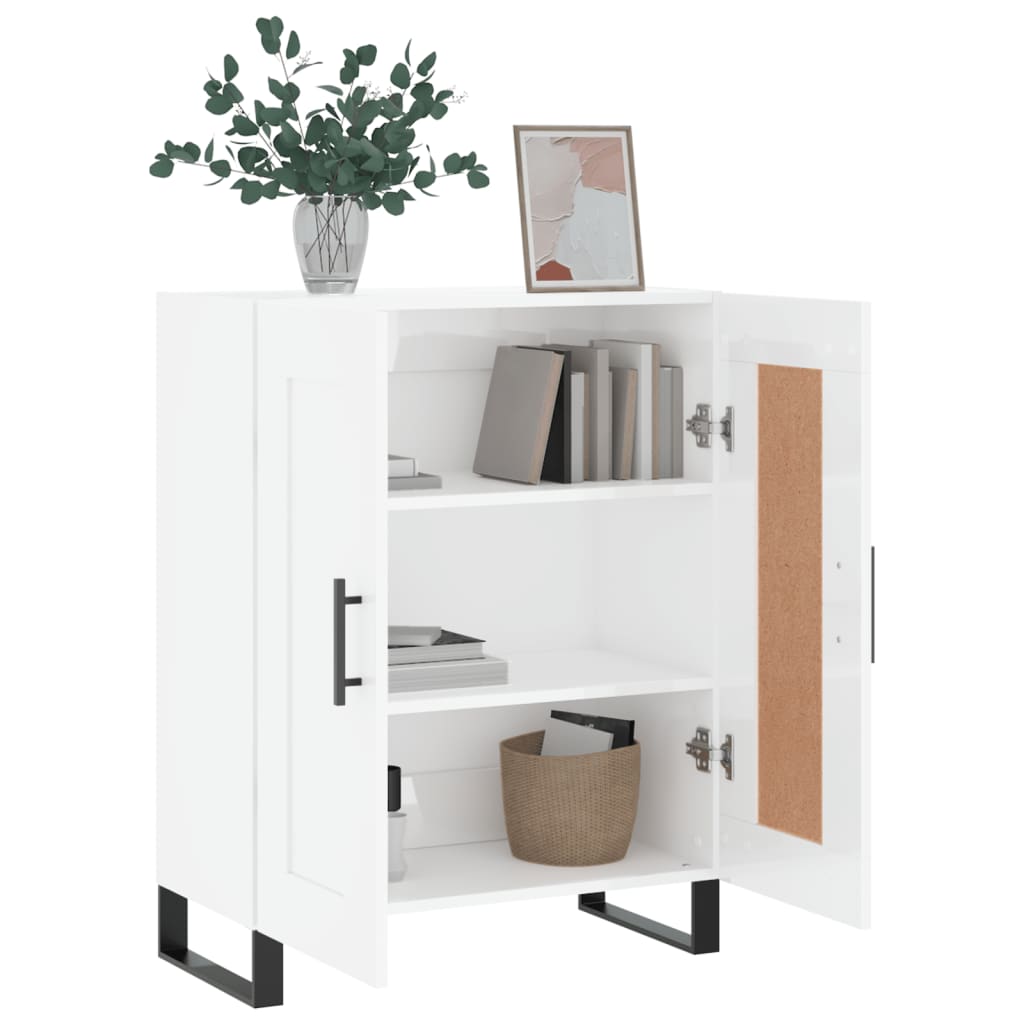 vidaXL Servantă, alb extralucios, 69,5x34x90 cm, lemn compozit vidaXL Servantă, alb extralucios, 69,5x34x90 cm, lemn compozit
