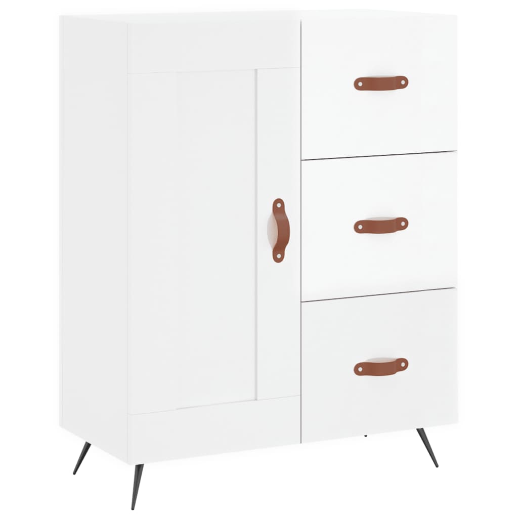 vidaXL Servantă, alb extralucios, 69,5x34x90 cm, lemn compozit vidaXL Servantă, alb extralucios, 69,5x34x90 cm, lemn compozit