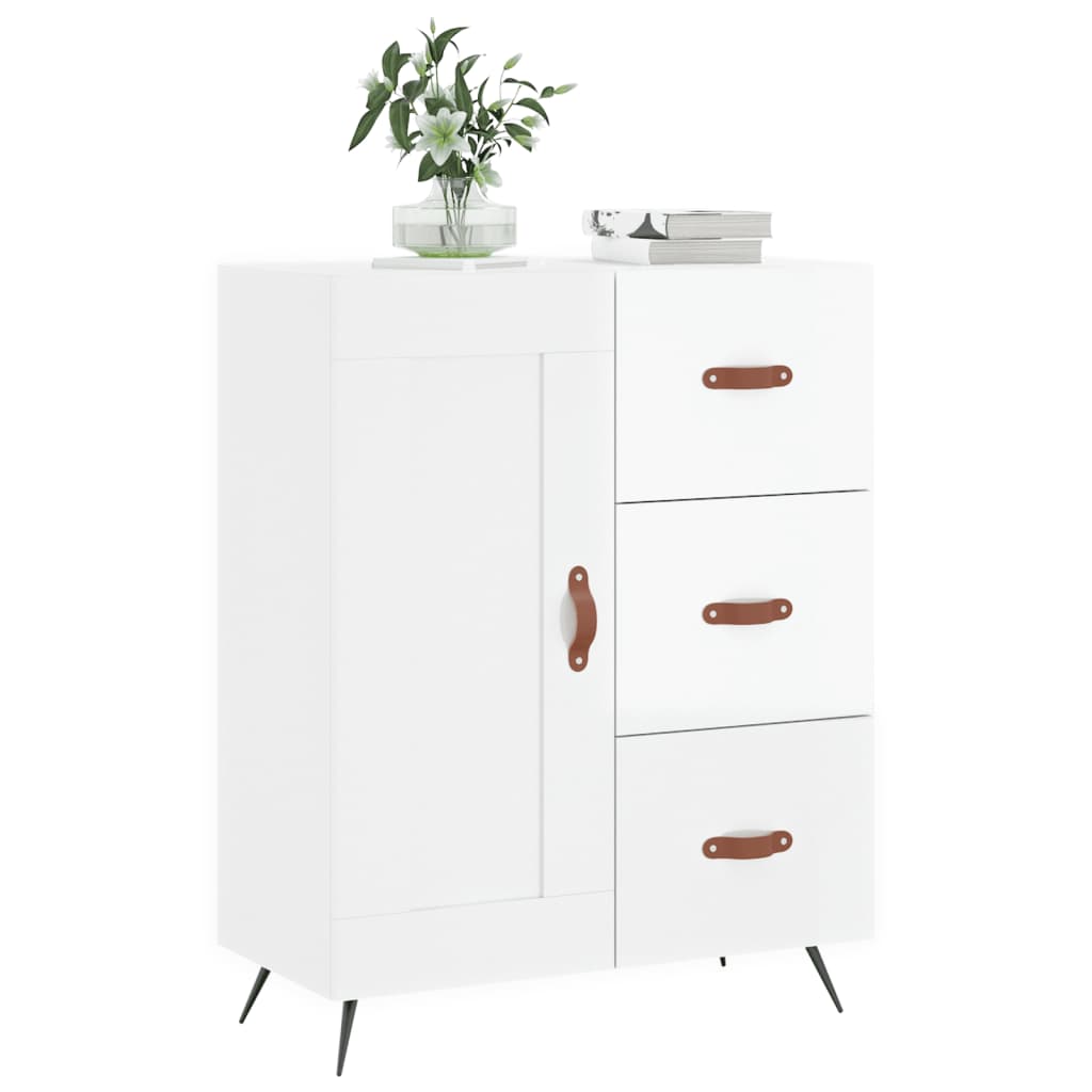 vidaXL Servantă, alb extralucios, 69,5x34x90 cm, lemn compozit vidaXL Servantă, alb extralucios, 69,5x34x90 cm, lemn compozit