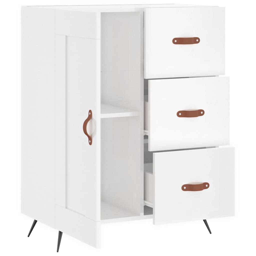 vidaXL Servantă, alb extralucios, 69,5x34x90 cm, lemn compozit vidaXL Servantă, alb extralucios, 69,5x34x90 cm, lemn compozit