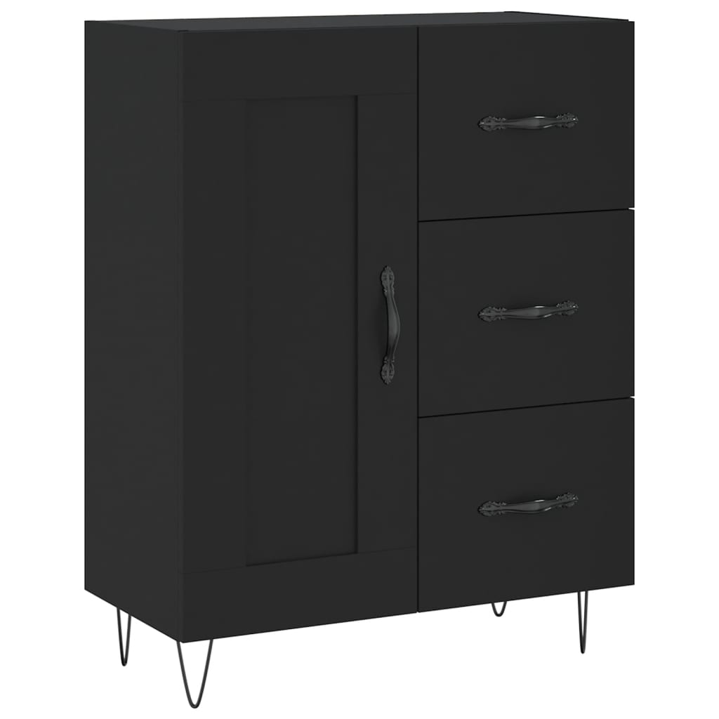 vidaXL Servantă, negru, 69,5x34x90 cm, lemn compozit
