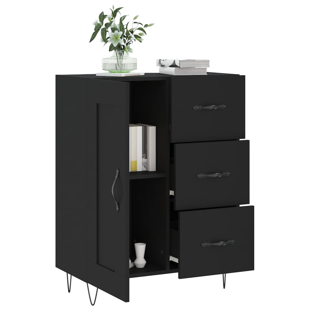 vidaXL Servantă, negru, 69,5x34x90 cm, lemn compozit
