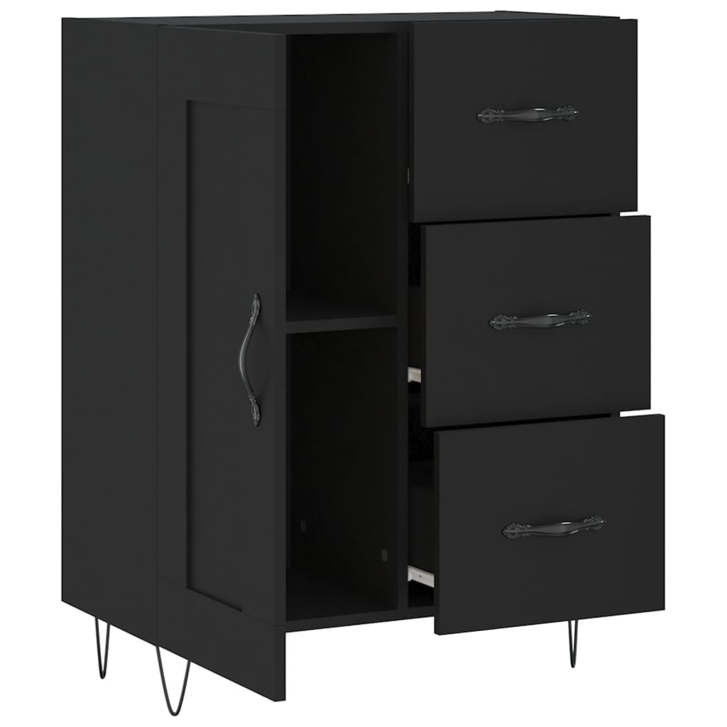 vidaXL Servantă, negru, 69,5x34x90 cm, lemn compozit
