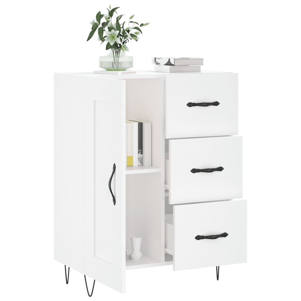 vidaXL Servantă, alb extralucios, 69,5x34x90 cm, lemn compozit vidaXL Servantă, alb extralucios, 69,5x34x90 cm, lemn compozit