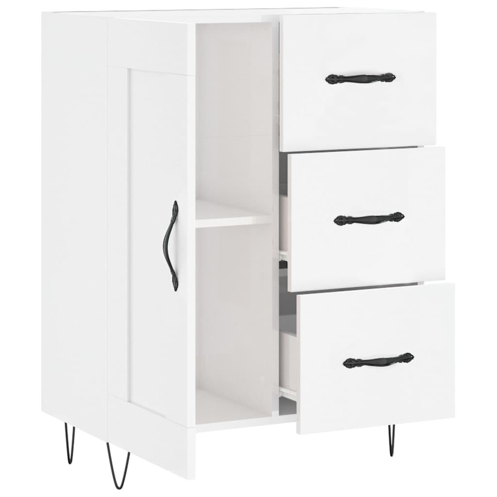 vidaXL Servantă, alb extralucios, 69,5x34x90 cm, lemn compozit vidaXL Servantă, alb extralucios, 69,5x34x90 cm, lemn compozit