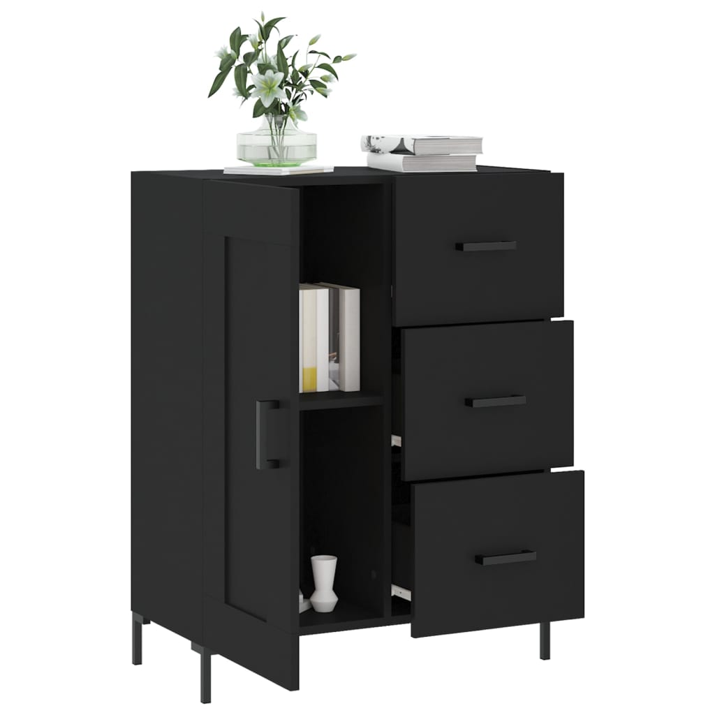 vidaXL Servantă, negru, 69,5x34x90 cm, lemn compozit