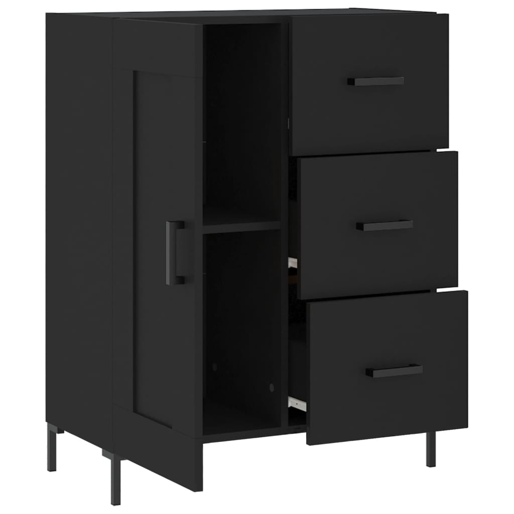 vidaXL Servantă, negru, 69,5x34x90 cm, lemn compozit
