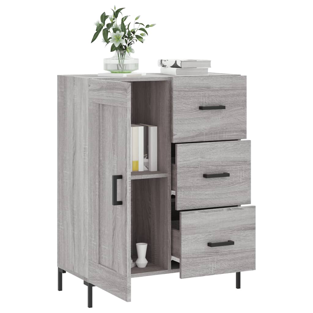 vidaXL Servantă, gri sonoma, 69,5x34x90 cm, lemn compozit