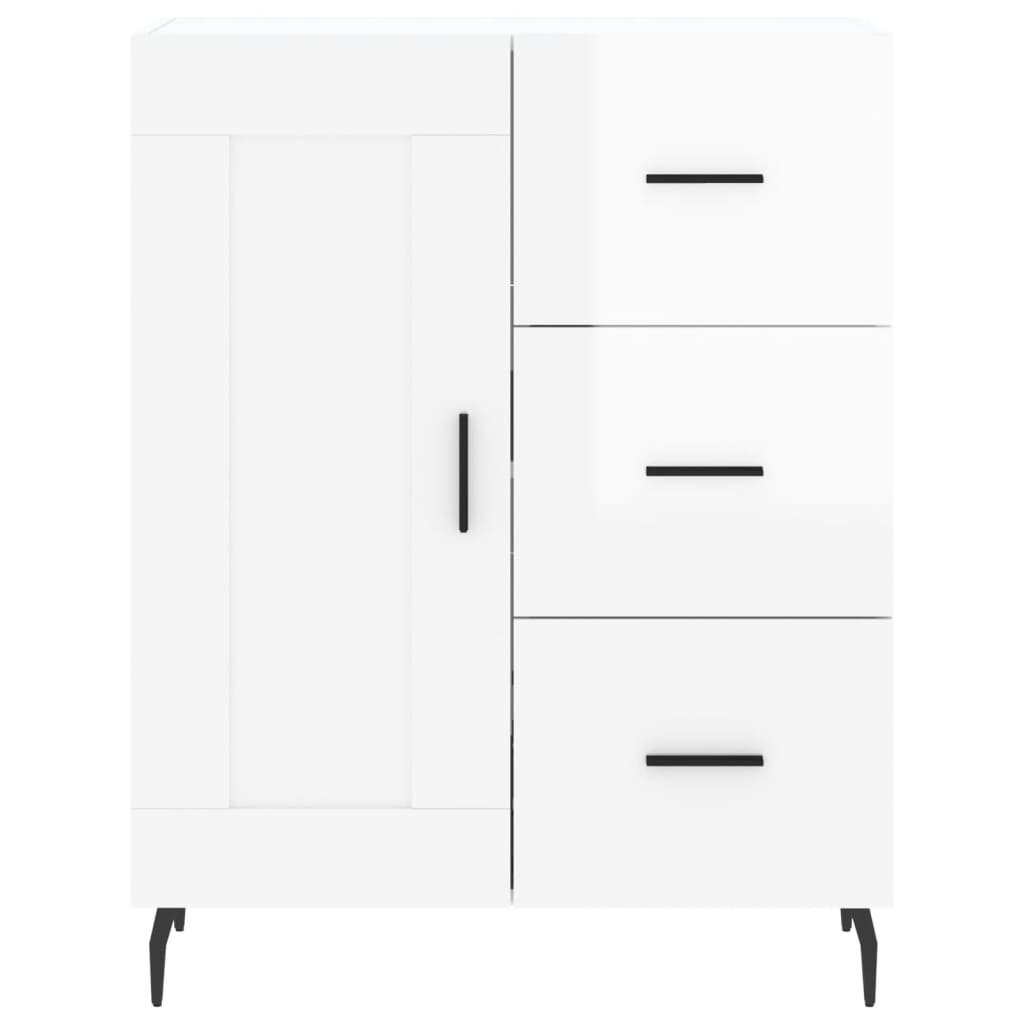 vidaXL Servantă, alb extralucios, 69,5x34x90 cm, lemn compozit