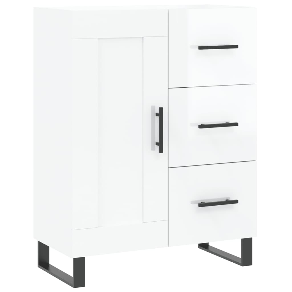vidaXL Servantă, alb extralucios, 69,5x34x90 cm, lemn compozit vidaXL Servantă, alb extralucios, 69,5x34x90 cm, lemn compozit