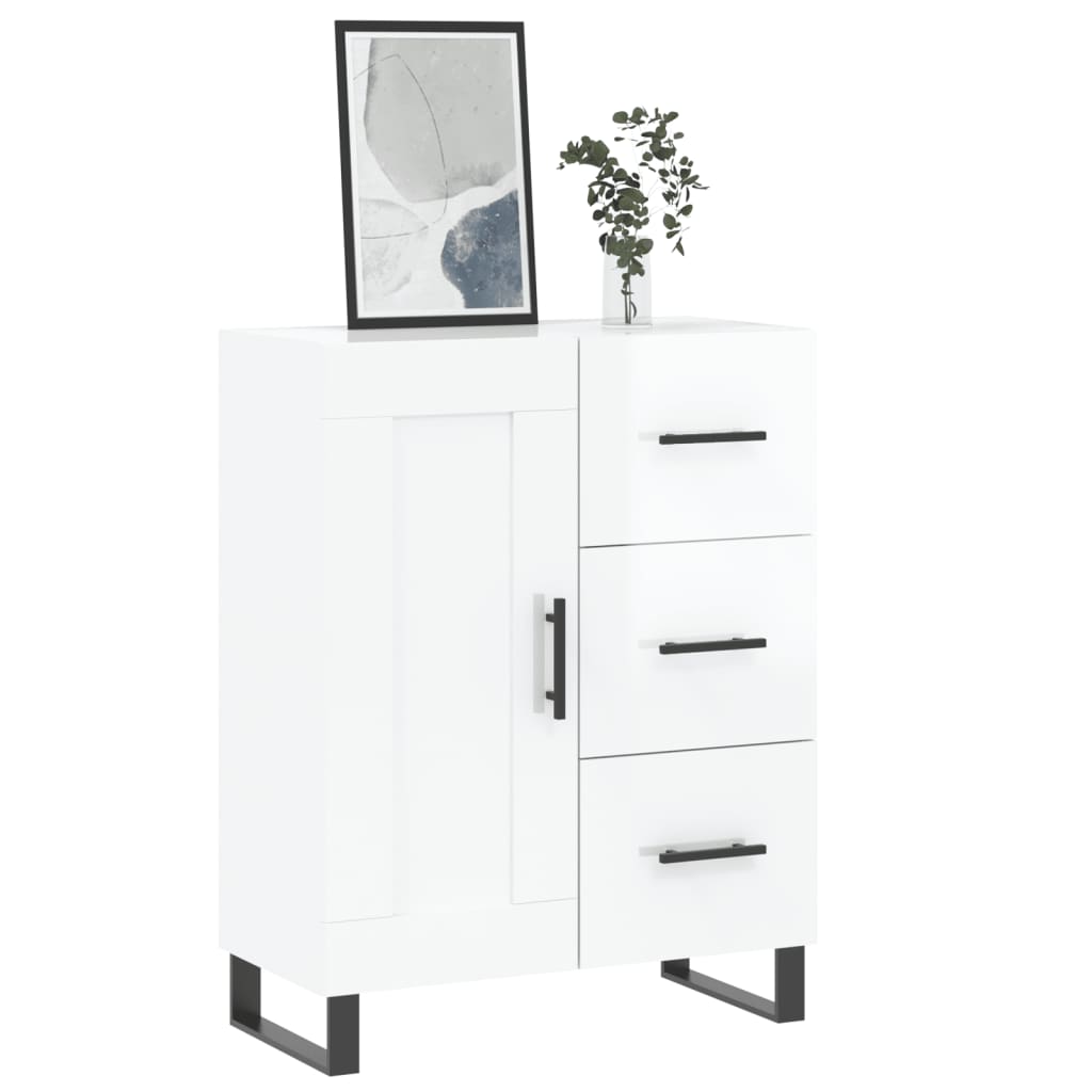 vidaXL Servantă, alb extralucios, 69,5x34x90 cm, lemn compozit vidaXL Servantă, alb extralucios, 69,5x34x90 cm, lemn compozit