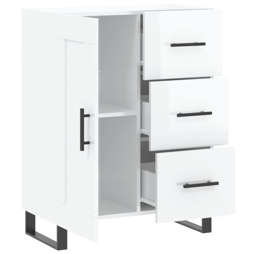 vidaXL Servantă, alb extralucios, 69,5x34x90 cm, lemn compozit vidaXL Servantă, alb extralucios, 69,5x34x90 cm, lemn compozit